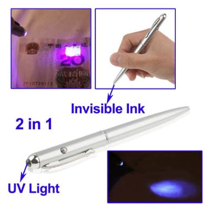 

2in1 Invisible Ink Pen + UV Light Pulpen Senter Ultraviolet Rahasia Limited