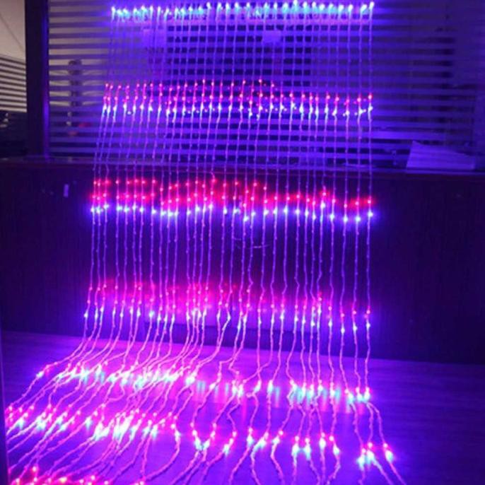 Lampu Hias Dekorasi Model Hujan Air Terjun Untuk Kamar Tirai Jendela