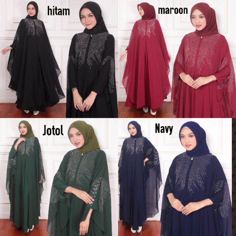 GAMIS ABAYA TURKEY KAFTAN BUSUI FULL PAYET SIMPEL ELEGAN MEWAH