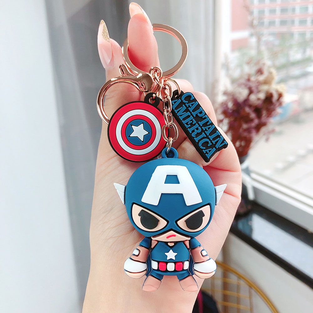 QUINTON Fashion Marvel's The Avengers Keychain Pendant Figurine Model Animation Peripheral Iron Man Captain America Creative Jewelry Gifts Marvel Legends Avengers Key Ring