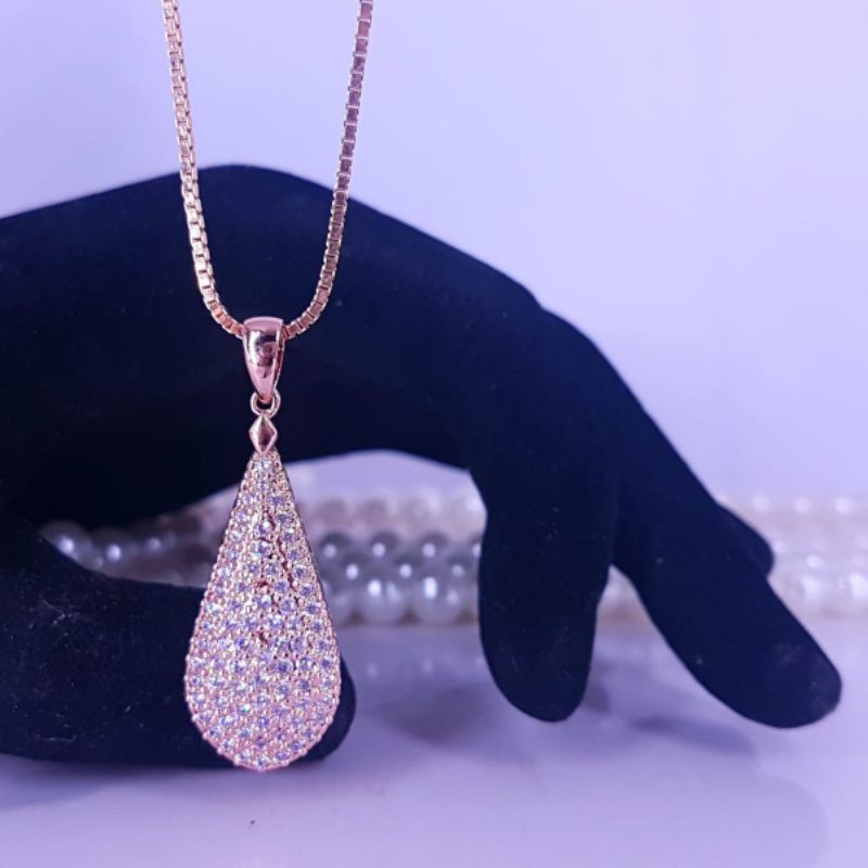 kalung labu panjang rose gold