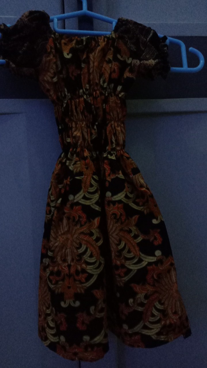 Dress Batik Gesper Anak Cewek,atasan Anak Perempuan Motif Batik,grosir Batik Murah