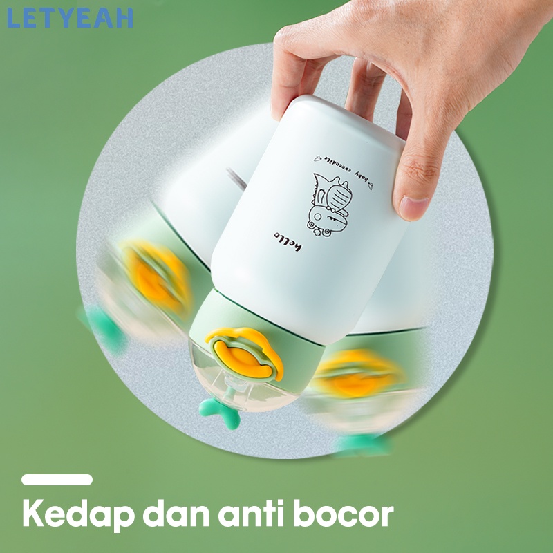 letyeah Botol air minum anak sedotan 350ml portable/Botol termos anak stainless 304