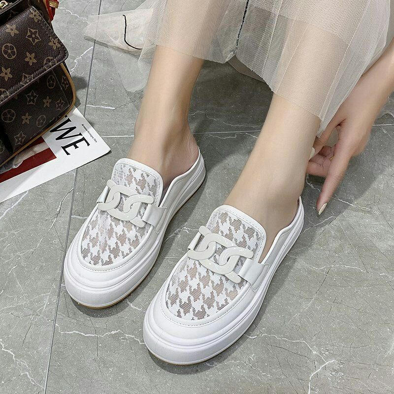 AGI7763 Sepatu Slip On Wanita Fashion Import Leather Half Ready Jakarta Bisa COD (With Box)