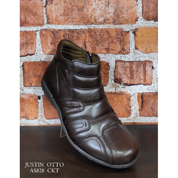 Sepatu boots casual pria kulit asli JUSTIN OTTO