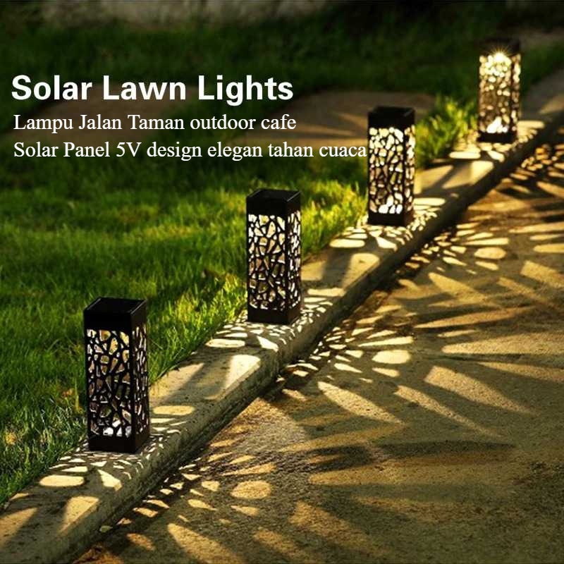 Lampu Jalan Taman outdoor cafe Solar Panel 5V design elegan tahan cuaca