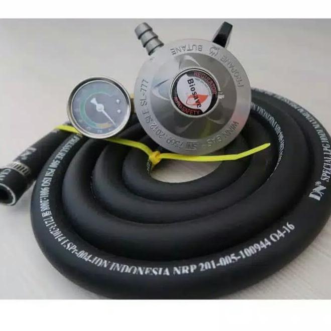 BAYAR DI TEMPAT Regulator LPG BIOGAS ASLI Winn Gas SLE 777 Selang Gas 500 psi 3 lapis Original