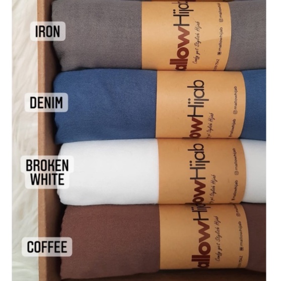 Basic Voal Hijab Segiempat Premium Voal by Mallow Hijab-Broken White 120