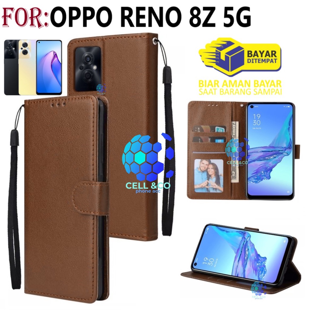 Flip cover NEW OPPO RENO 8Z 5G 2022 TERBARU Flip case buka tutup kesing hp casing hp flip case leather wallet