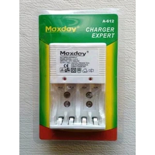 charger maxday cargeran batre AA / AAA / batre kotak  9V / carger batre maxday murah grosir casan batre maxday A-612