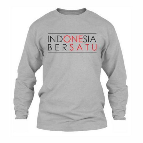Indoholic Atasan Baju Kaos Distro Kaos Lengan Panjang Pria Wanita Combed 100% Indonesia Bersatu