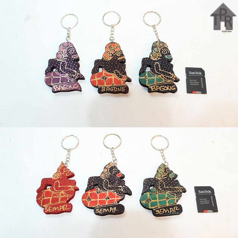 Kayu Batik | Gantungan Kunci Karakter / Gantungan Kunci Wayang - OBRAL 3PCS