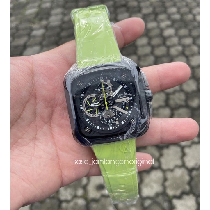 Jam Tangan Alexandre Christie Ac 6577 Original Green Light Pria