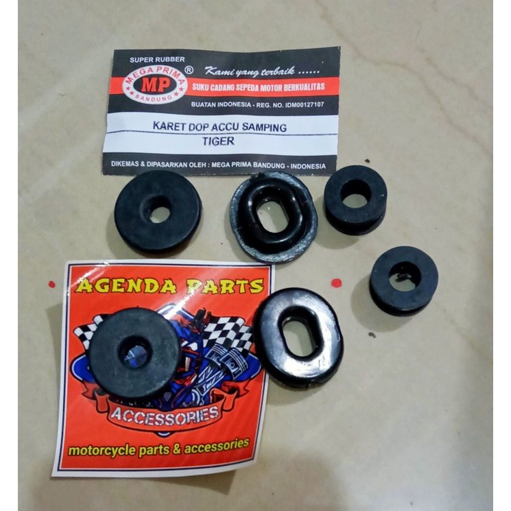 KARET BOX ACCU DOP BODY HONDA TIGER(ISI 6PCS) SET-KARET BODY -AKI HONDA TIGER BARANG SESUAI GAMBAR PHOTO