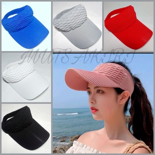 Topi Golf Wanita Topi Bolong Tengah Kain Rajut Impor Model Korea Topi Senam Wanita Sportr