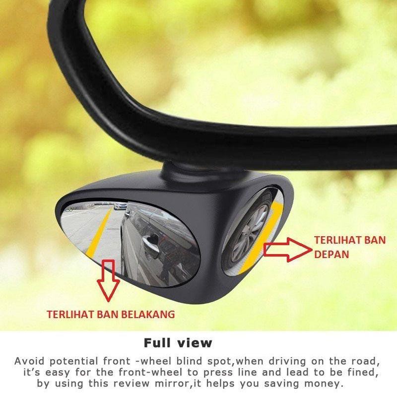 Blind Spot Mirror Spion Kiri 2 in 1 Cermin Tambahan