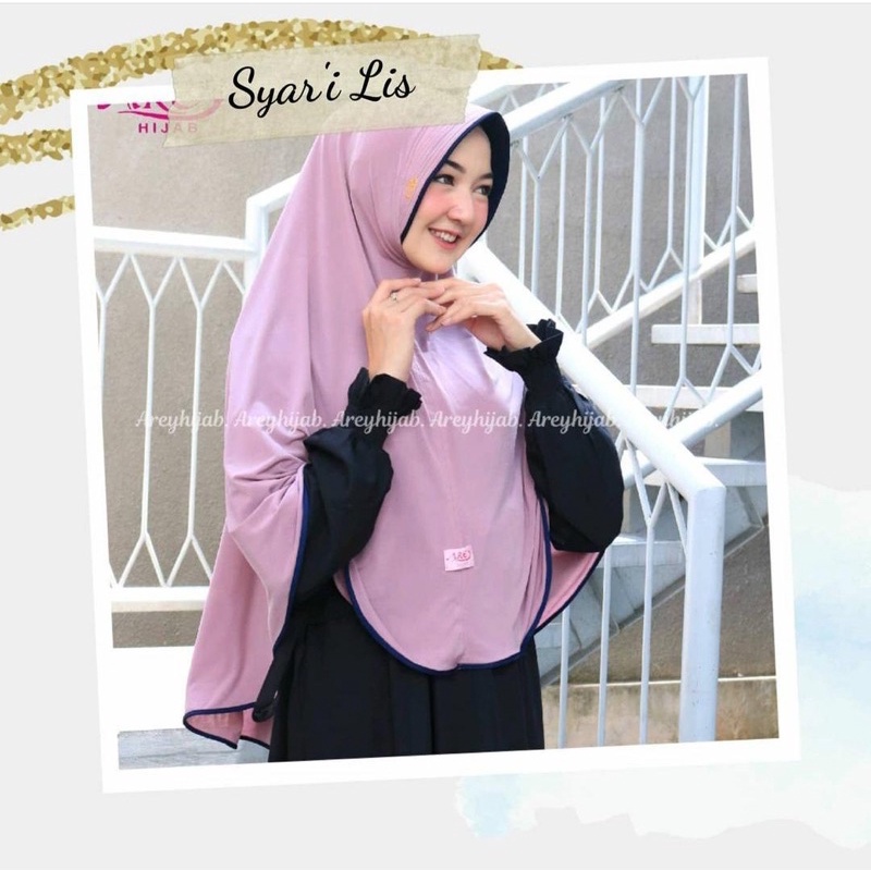 HIJAB INSTANT AREY SYAR'I LIST JERSEY//JILBAB JUMBO SYARI LIST BY AREY HIJAB-RANDOM 10X KLIK