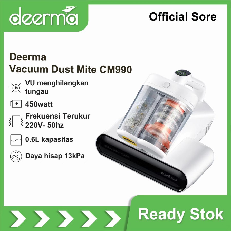 Deerma CM990 UV Dust Mite Vacuum Cleaner / Vacuum Tungau - Garansi