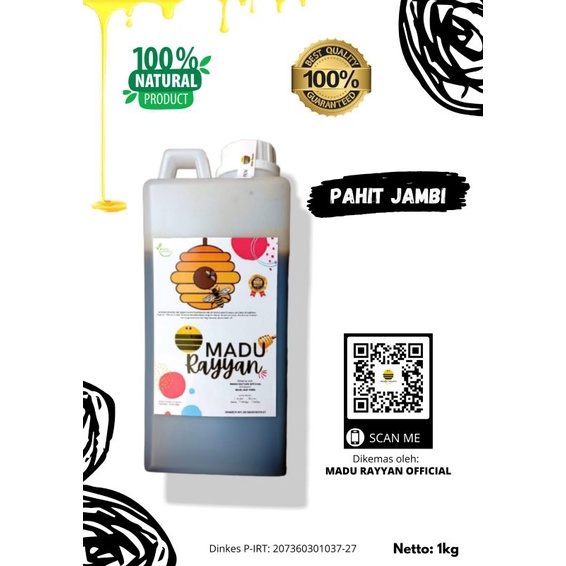 Madu Pahit Jambi/Raw Honey/Madu Asli 100% 1kg