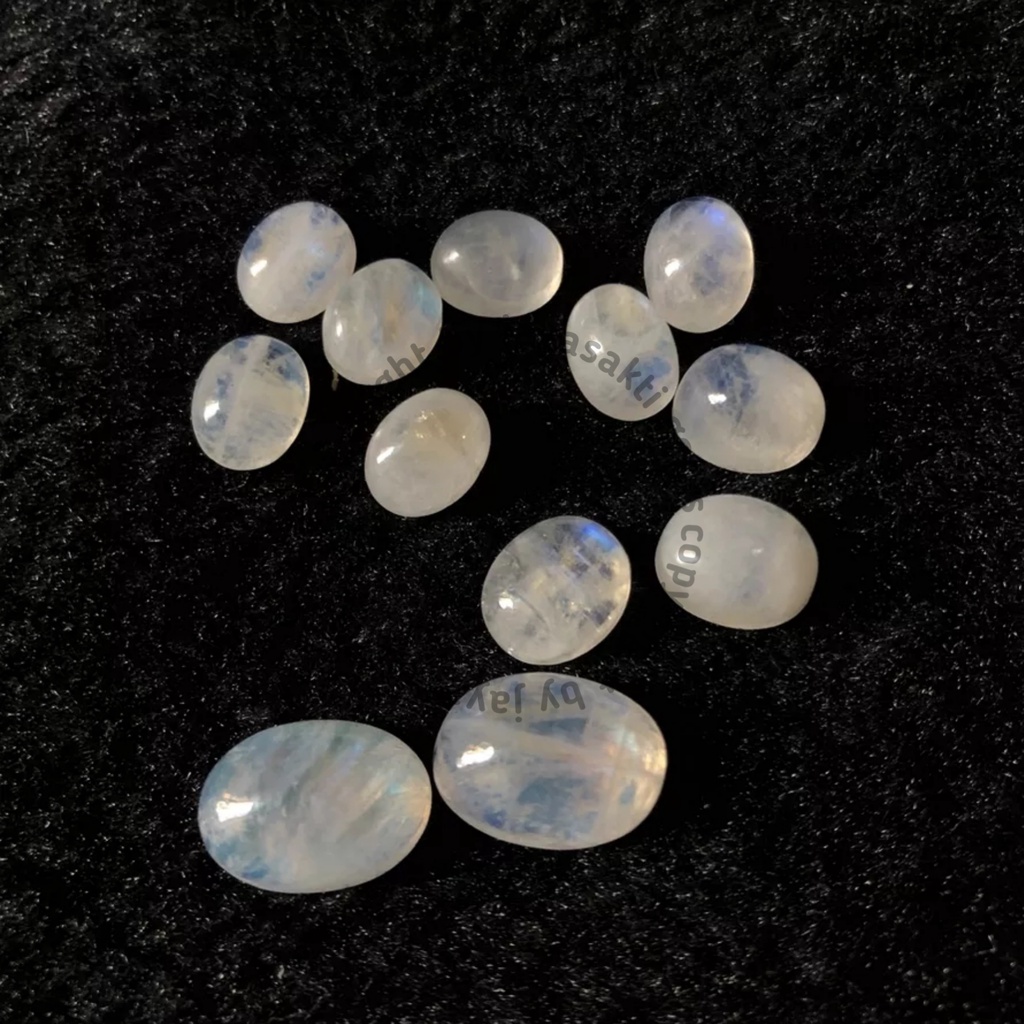 Natural Biduri Bulan Moonstone Lose Stone Klep Biru Srilangka Batu Akik