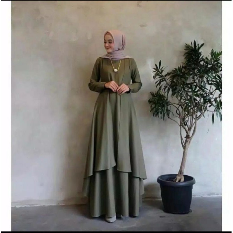 Baju Gamis Syar'i Wanita Muslim Terbaru Aluna Maxi Dress Termurah
