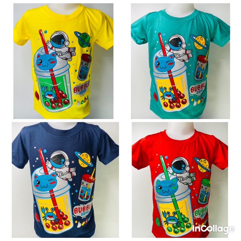 Kaos anak laki-laki-kaos BUBBLE DRINK BOBA 1-10 tahun