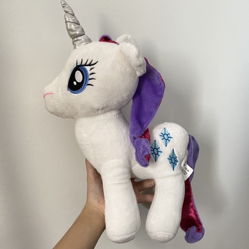 MAINAN ANAK BUNYI BONEKA MY LITTLE PONY UNICORN KUDA PONI RARITY WHITE PUTIH UNGU