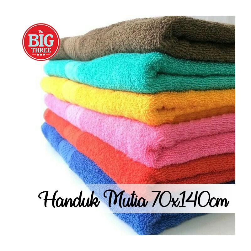 HANDUK Mutia 65x140 cm - LEMBUT / katun / 65x 140 / Tanggung / polos / 70x140 50x100 30x80