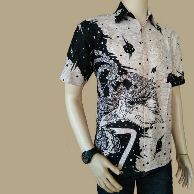 Batik Pria | Kemeja Batik Pekalongan Hitam Manis Grosir Batik Murah Halus Pakain Pria Batik Ozila