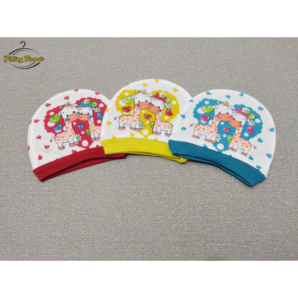 Topi Kupluk Bayi Katun Newborn Karakter