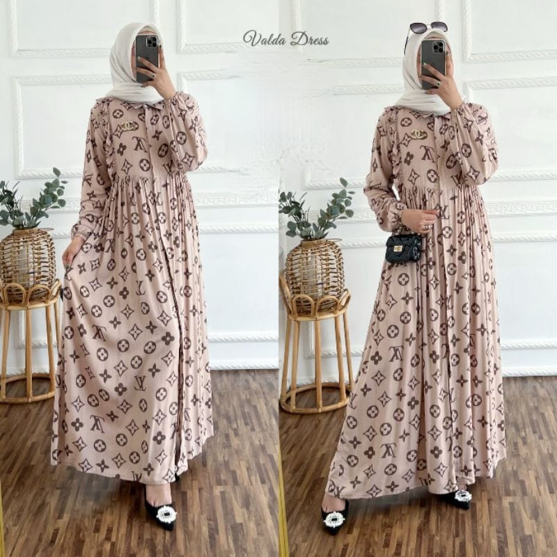 Orimoza Amarta gamis muslim rayon motif busui-LV VALDA MOCA LD106