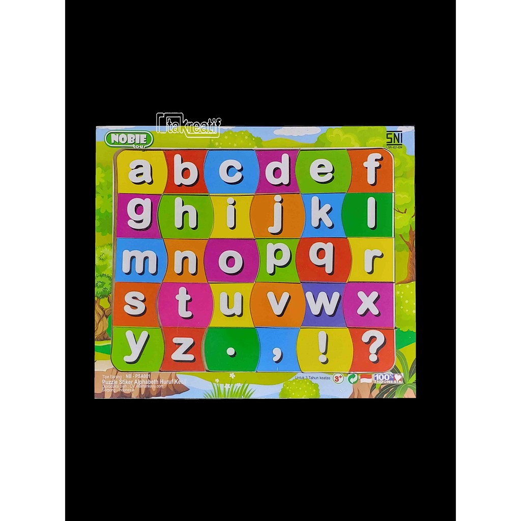 Mainan Edukatif Anak Mini Puzzle Huruf Kecil Kayu