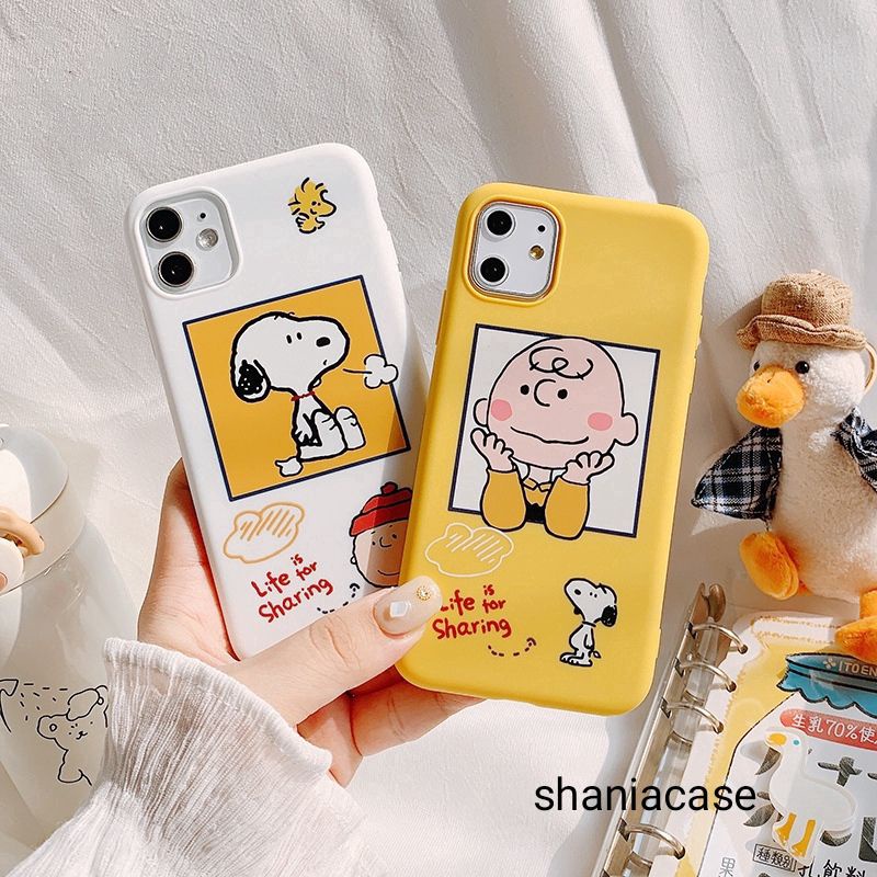 0Case Silikon Motif Kartun Snoopy Charlie Untuk iPhone 11 pro max X Xr Xs max 7 8 Plus Se 2020 12 pr