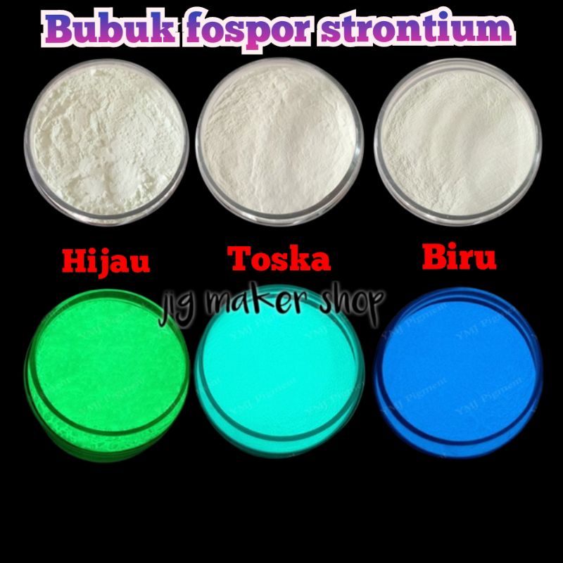 Bubuk fospor/ bubuk gid strontium aluminate, kualitas super halus dan terang 10gram