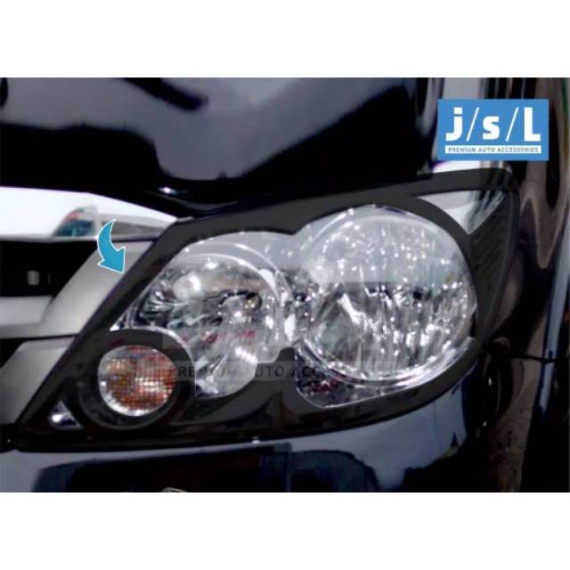 Toyota Fortuner 2005 - 2008 Garnis Lampu Depan Hitam Doff