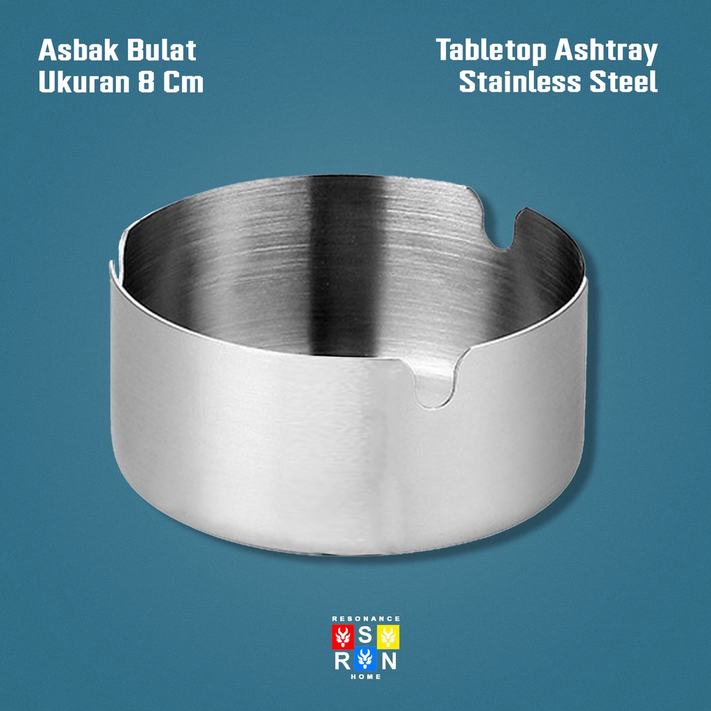 Asbak Ashtray Bulat 8cm Stainless / Rounded Tabletop Ashtray Resonance Home