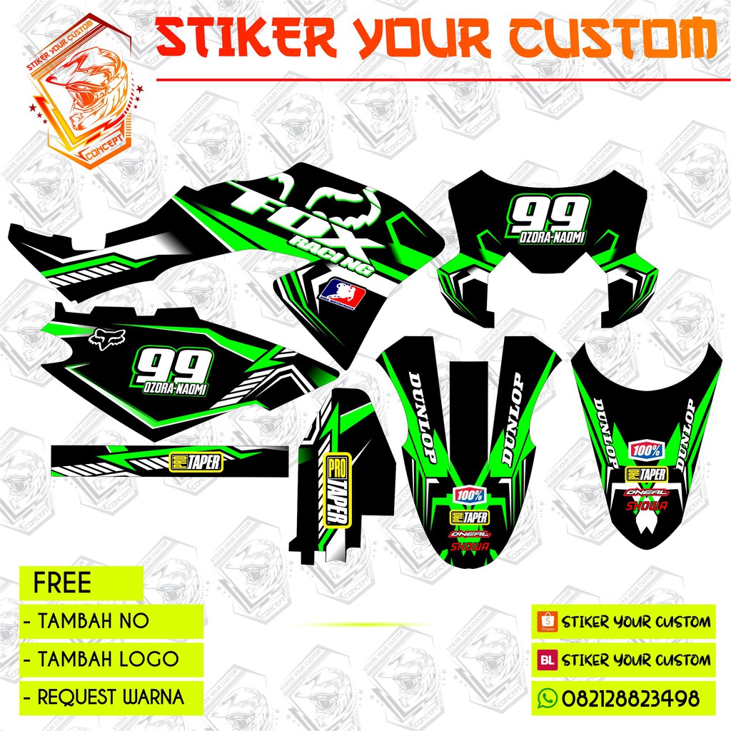 decal stiker klx bf se - klx dtracker - klx 150 L - klx gordon - simple keren