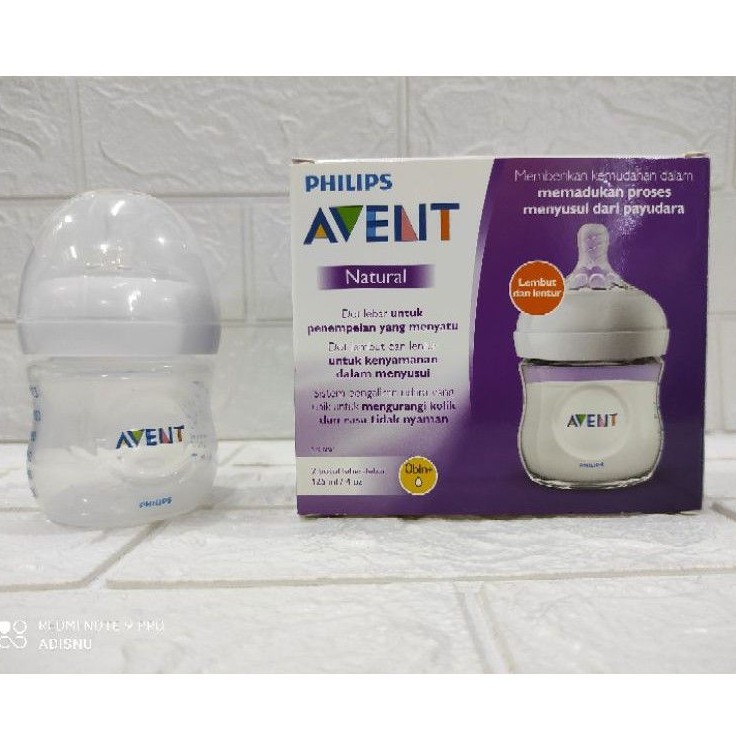 Philips Avent Botol Susu Bayi Bottle Natural Wide Neck 0 Bulan Ukuran SCF690/23 125 ml
