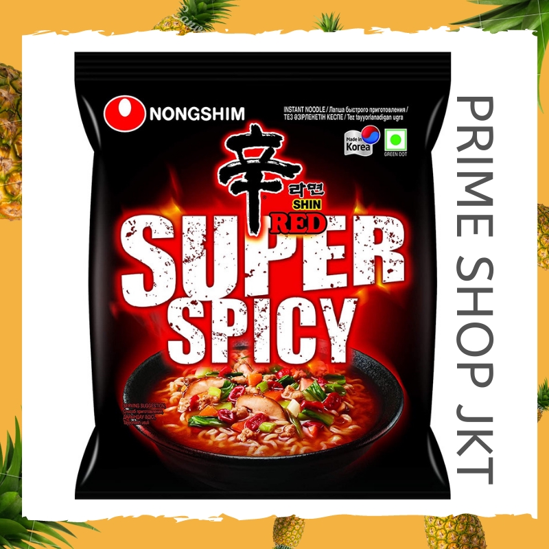 

Nongshim Shin Red Super Spicy / Shin Ramyun Super Spicy 120gr - Ramen Korea Pedas