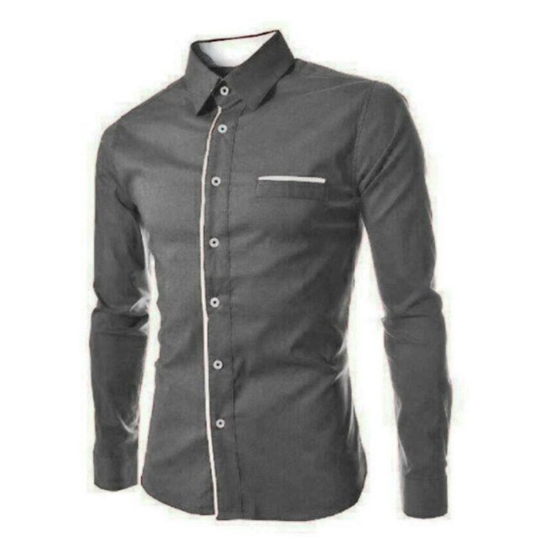 HipNop ALDO KEMEJA PRIA LENGAN PANJANG SLIMFIT ATASAN LENGAN POLOS PAKAIAN COWOK FORMAL KASUAL