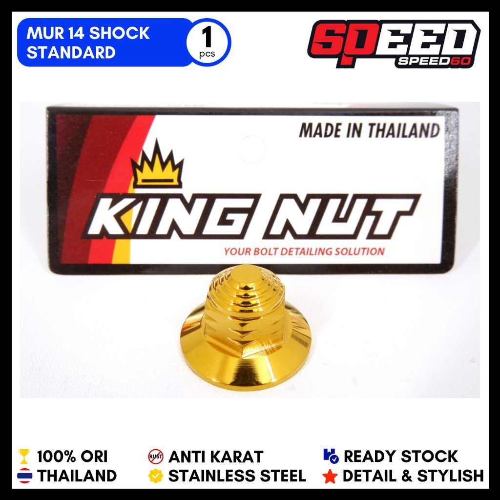 Mur Shock Sok Mur Topi Drat 14 Mur Shock Supra Gold Mur Probolt Thailand Stainless King Nut
