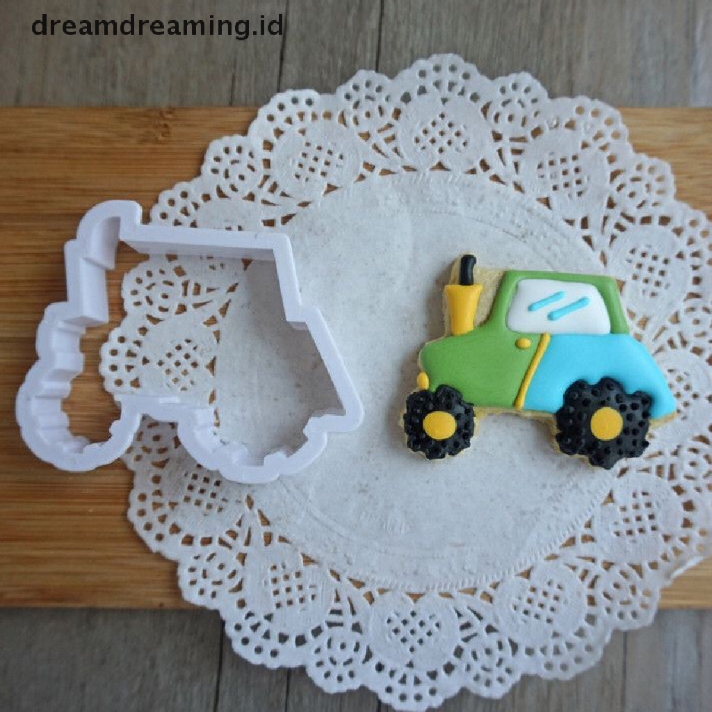 (Dreamdreaming.Id) 8pcs / Set Cetakan Kue / Biskuit / Pastry Bentuk Mobil / Truk Diy