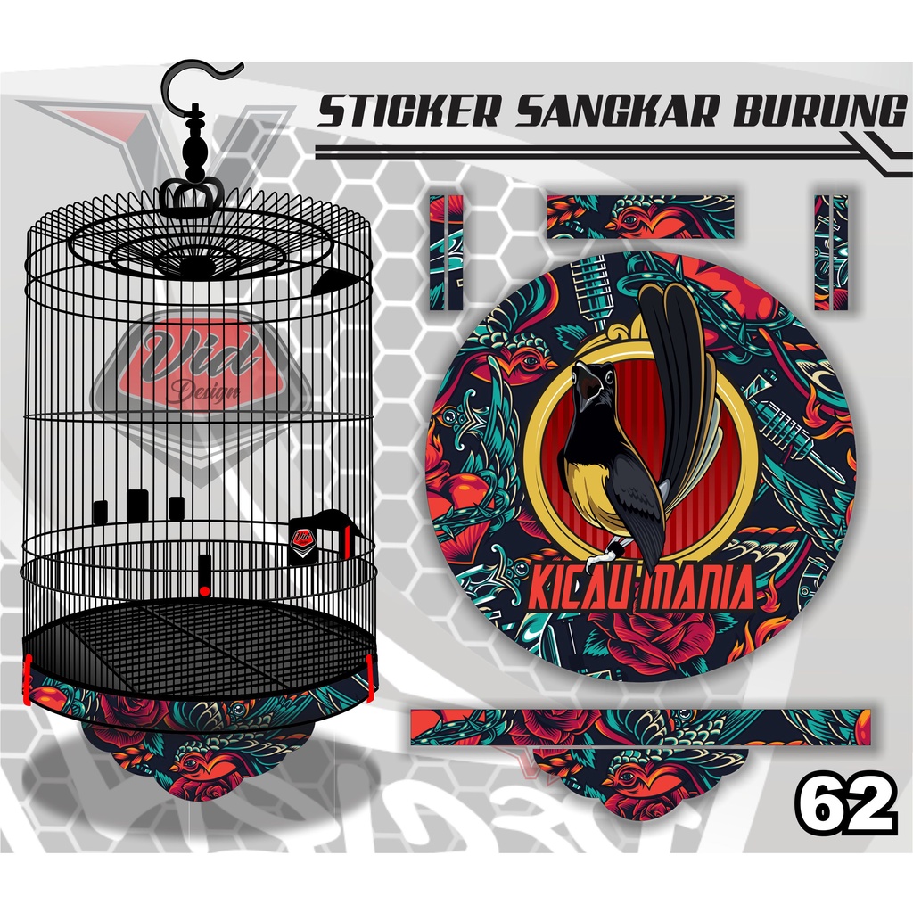 DECAL STICKER TEBOK SANGKAR MURAI NO 1,2,3,4 KICAU MANIA