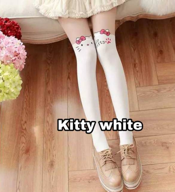 WHITE TATTOO STOCKING / STOCKING ANAK MURAH LUCU KEREN IMPORT KOREA PUTIH / KAOS KAKI BAGUS