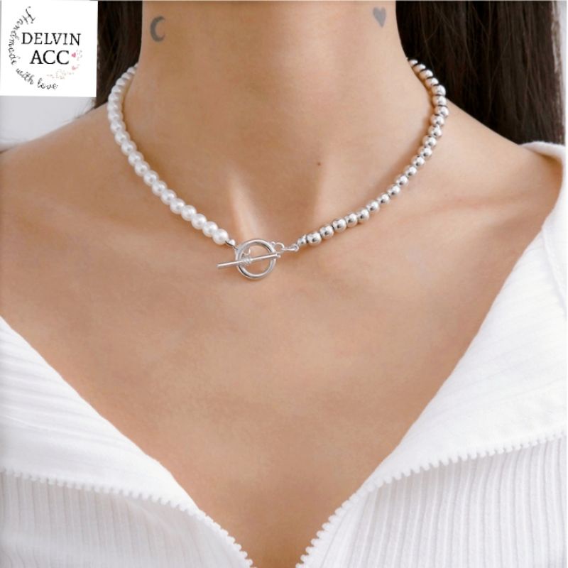 COD Kalung wanita manik beads mutiara korean style aksesoris choker trendy