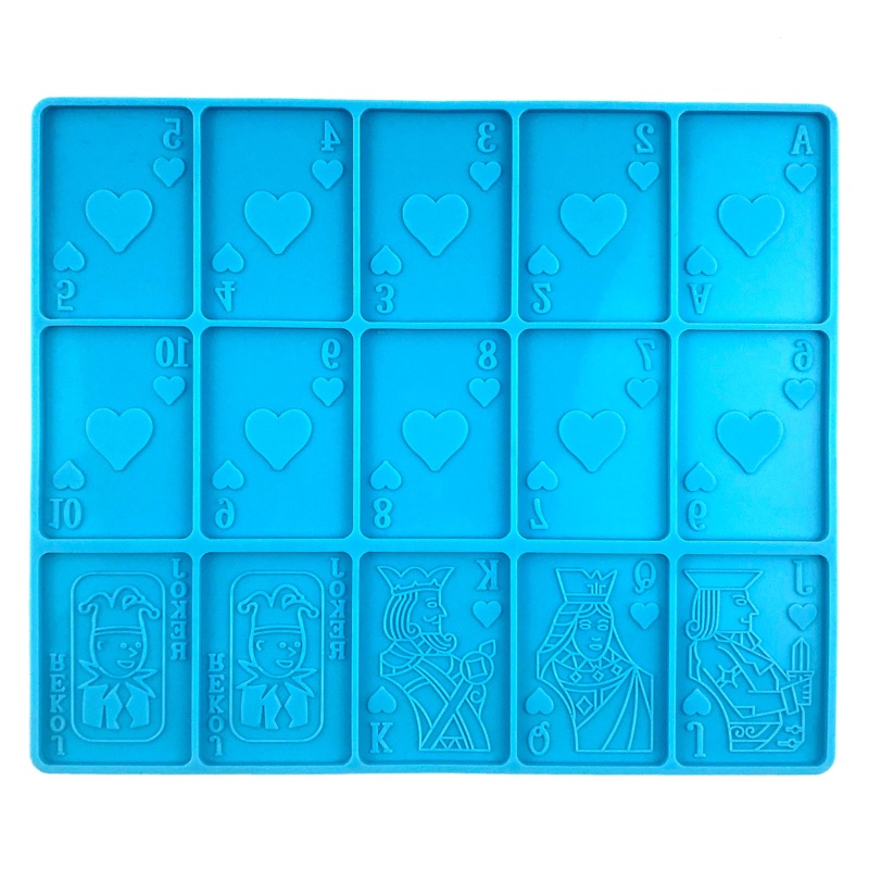 SIY 15 Sheets Resin Mold Silicone Playing Card Mold for Resin Casting Silicone Epoxy Molds for DIY Personalized Card Gam