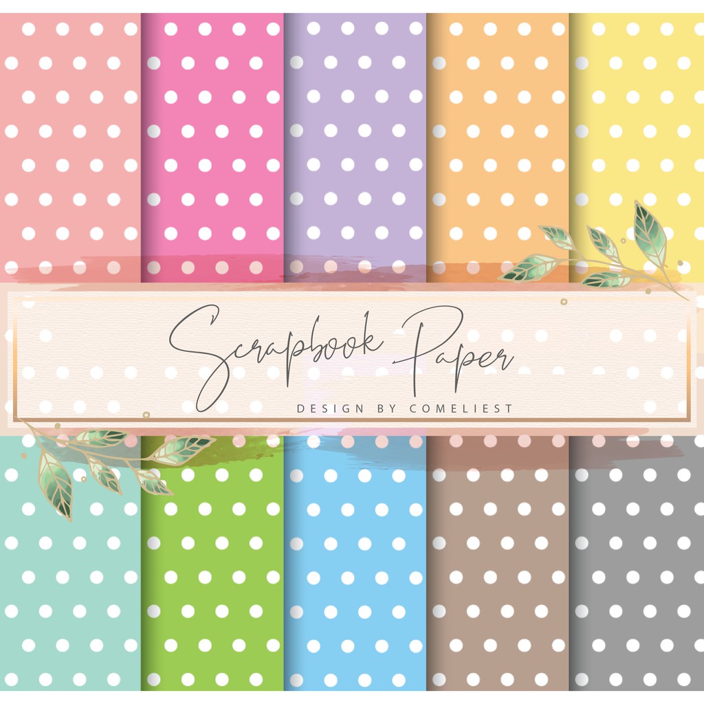 

KERTAS SCRAPBOOK MURAH/ SCRAPBOOK PAPER / CRAFT PAPER SET SIZE 20X20 - POLKADOT #1