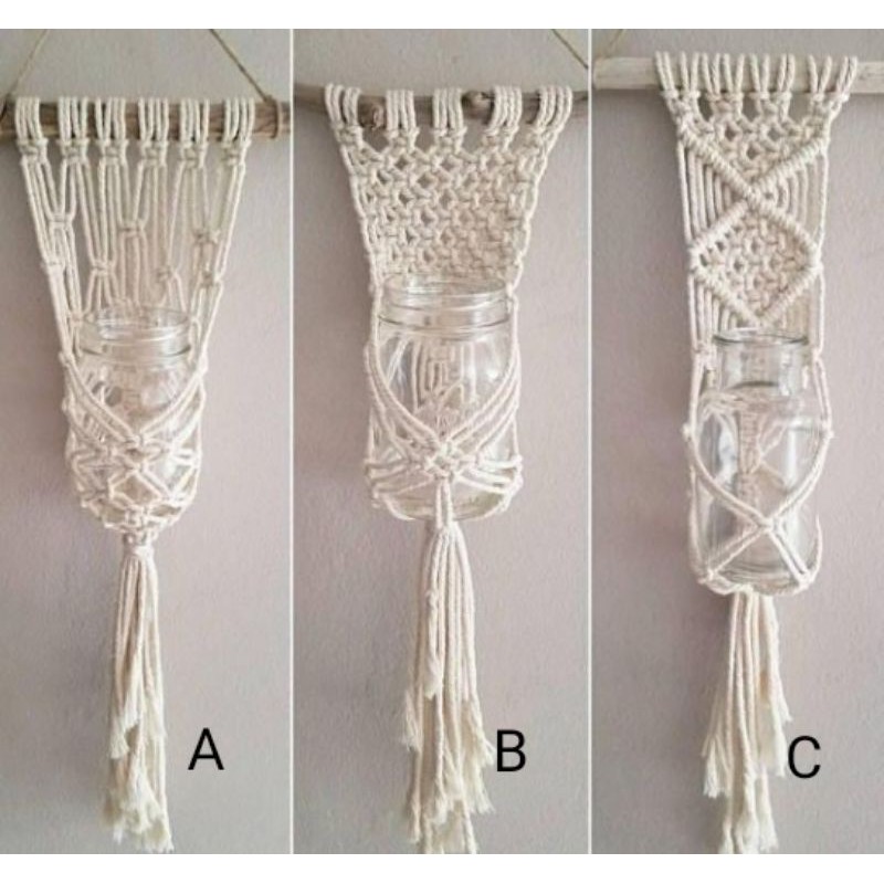 READY STOK) macrame pot gantung/ Macrame plannt hanger (POT 033)