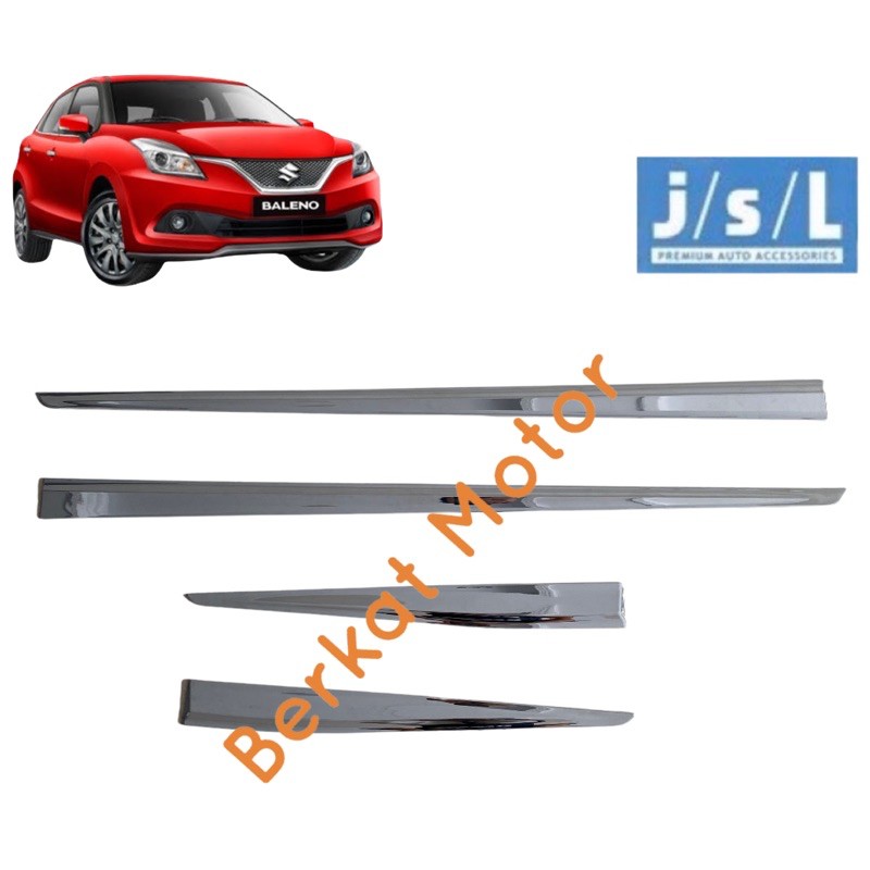 Baleno 2017 List Pintu Samping Side Body Molding Chrome krom VARIASI - BERKAT MOTOR