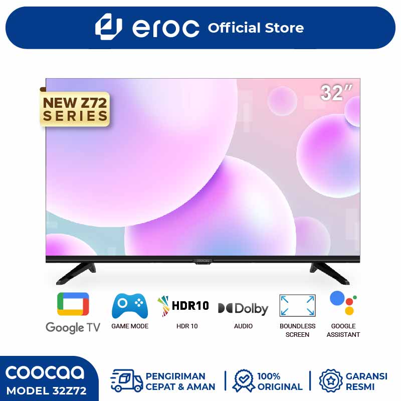 TV COOCAA 32 Inch Google TV - Netflix & Youtube - Google Assistant - Dobly Audio - WIFI - Flicker Fr